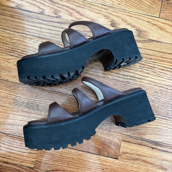Marge Sherwood Brown Platform Sandals 36 - Picture 6 of 9